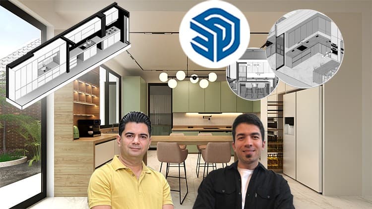 Kitchen Design - Cabinets, Details and Rendering - Free Udemy Course