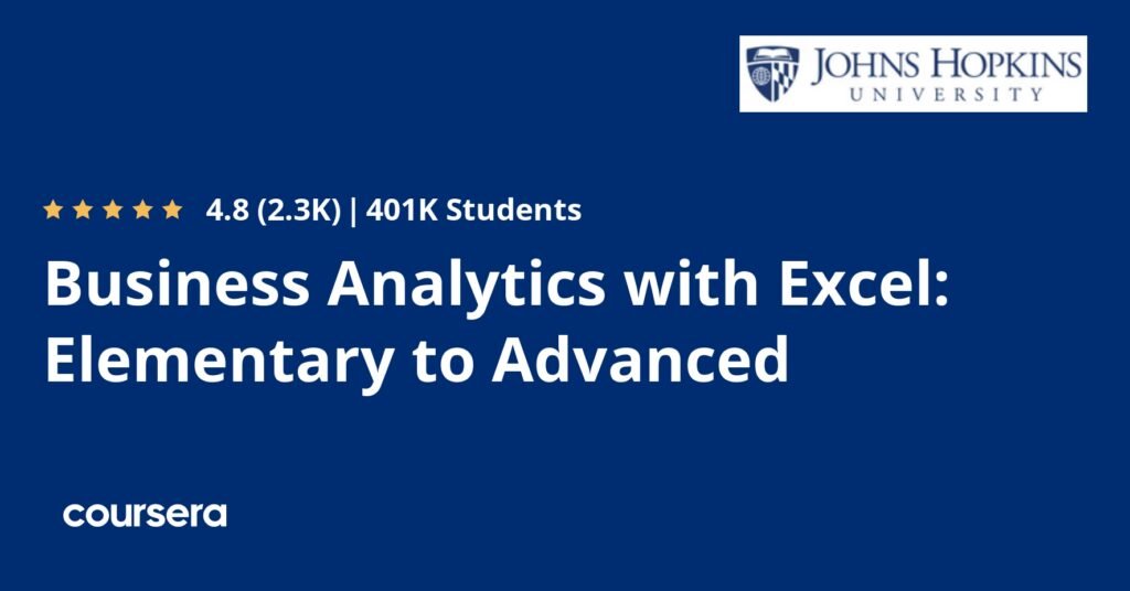 Business Analytics with Excel: Elementary to Advanced