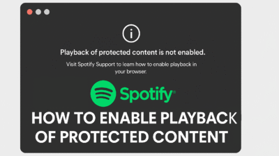 Playback of protected content is not enabled. Visit Spotify Support to learn how to enable playback in your browser.